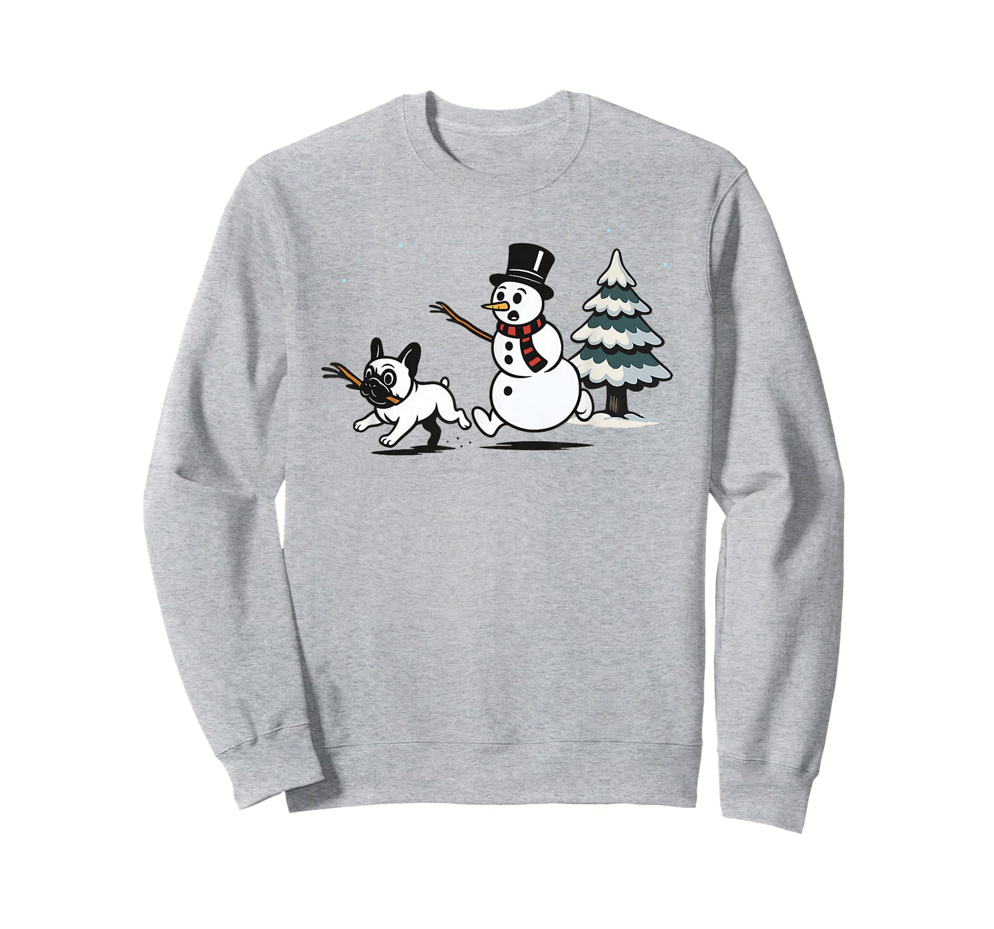 Funny Christmas French Bulldog Frenchie Snowman Dog Mom Dad T-Shirt