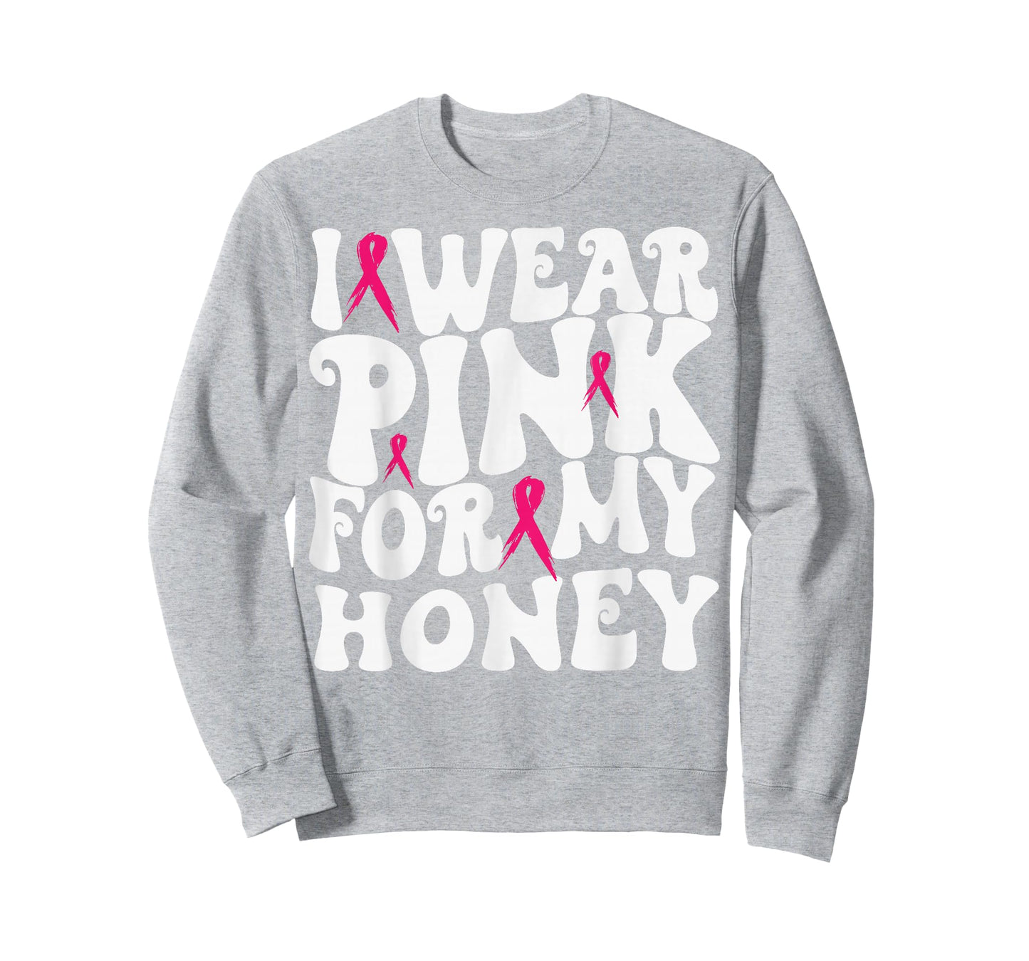 I Wear Pink for My Honey Breast Cancer Awareness Kids T-Shirt