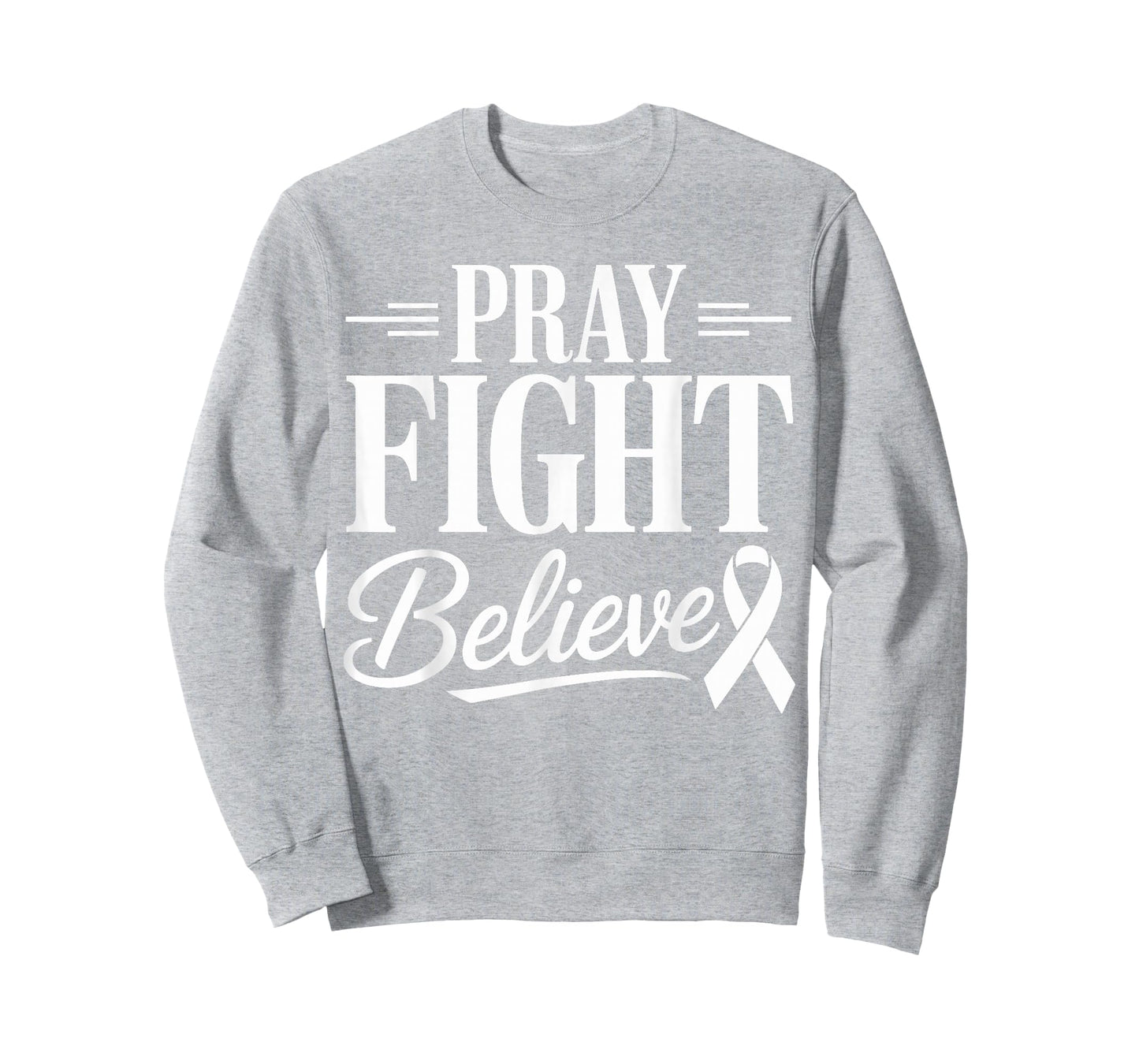 Pray Fight Believe Breast Cancer Awareness Christian Faith T-Shirt