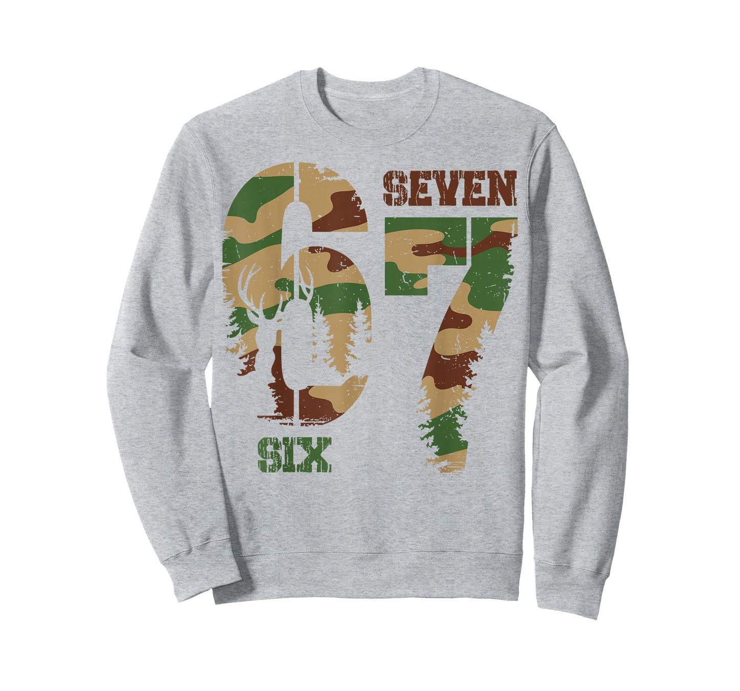 67 Six Seven Meme Camo Deer Hunting Gift for Boys Men Hunter T-Shirt