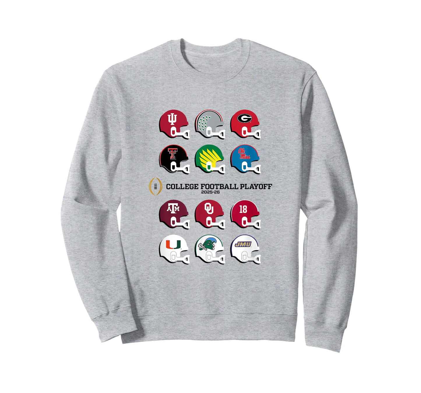 2025 College Football Playoff Tournament 12 Team Helmets T-Shirt
