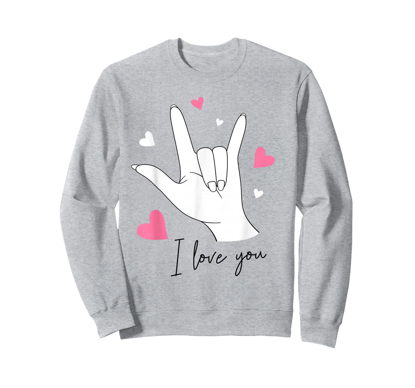 Funny Valentines Day I Love You Hand Sign Language ASL Heart T-Shirt