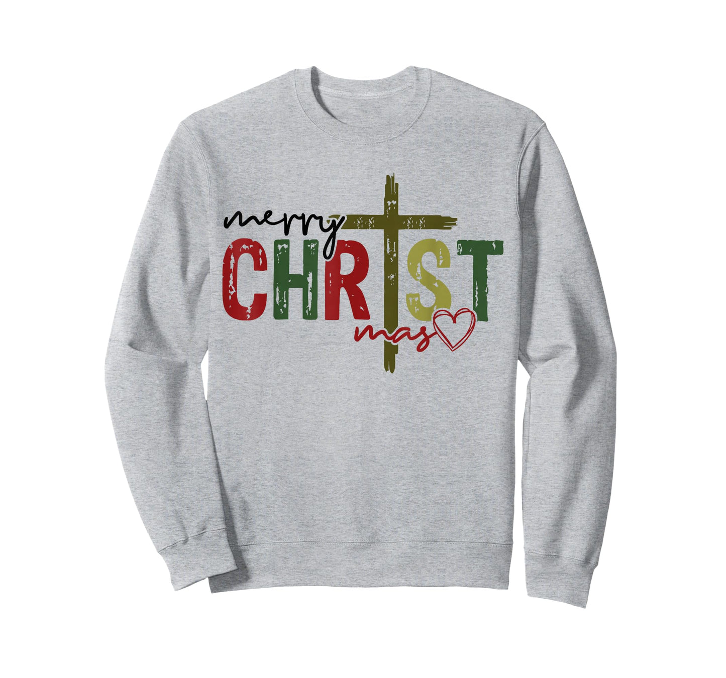 Merry Christ Mas Faith Cross Religious Christmas Quote T-Shirt