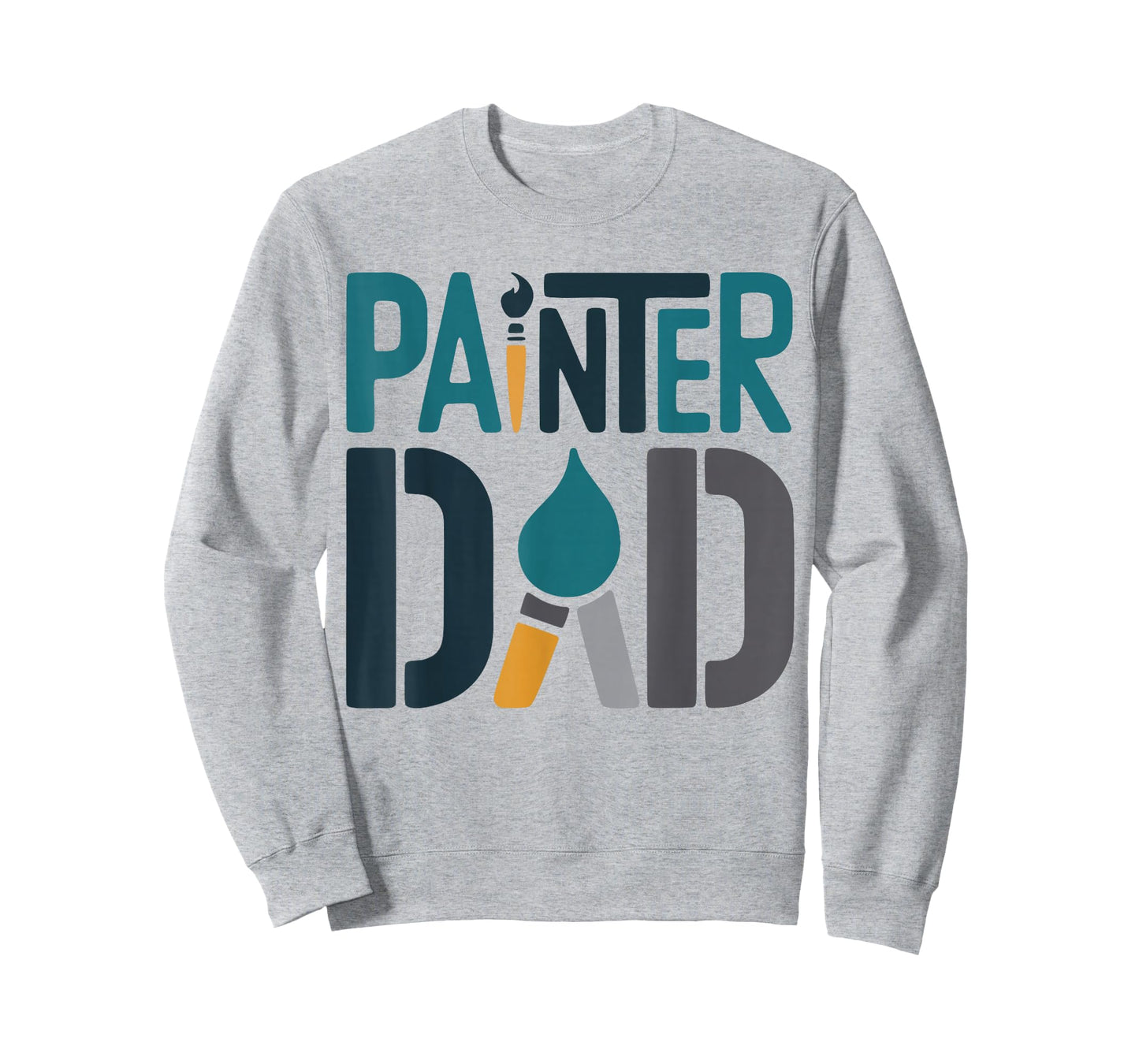 Painter Dad with Paintbrush Art Graphic T-Shirt