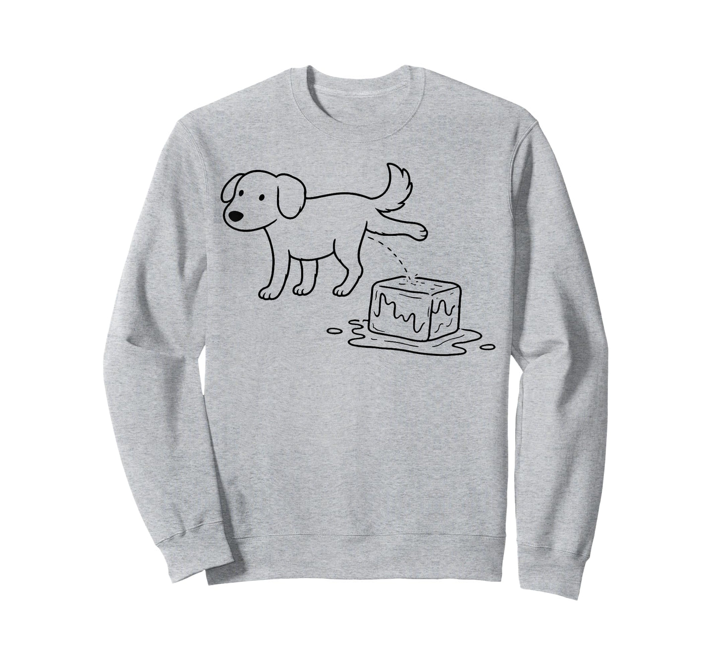Dog Ice Funny Dog Humor Line Art T-Shirt