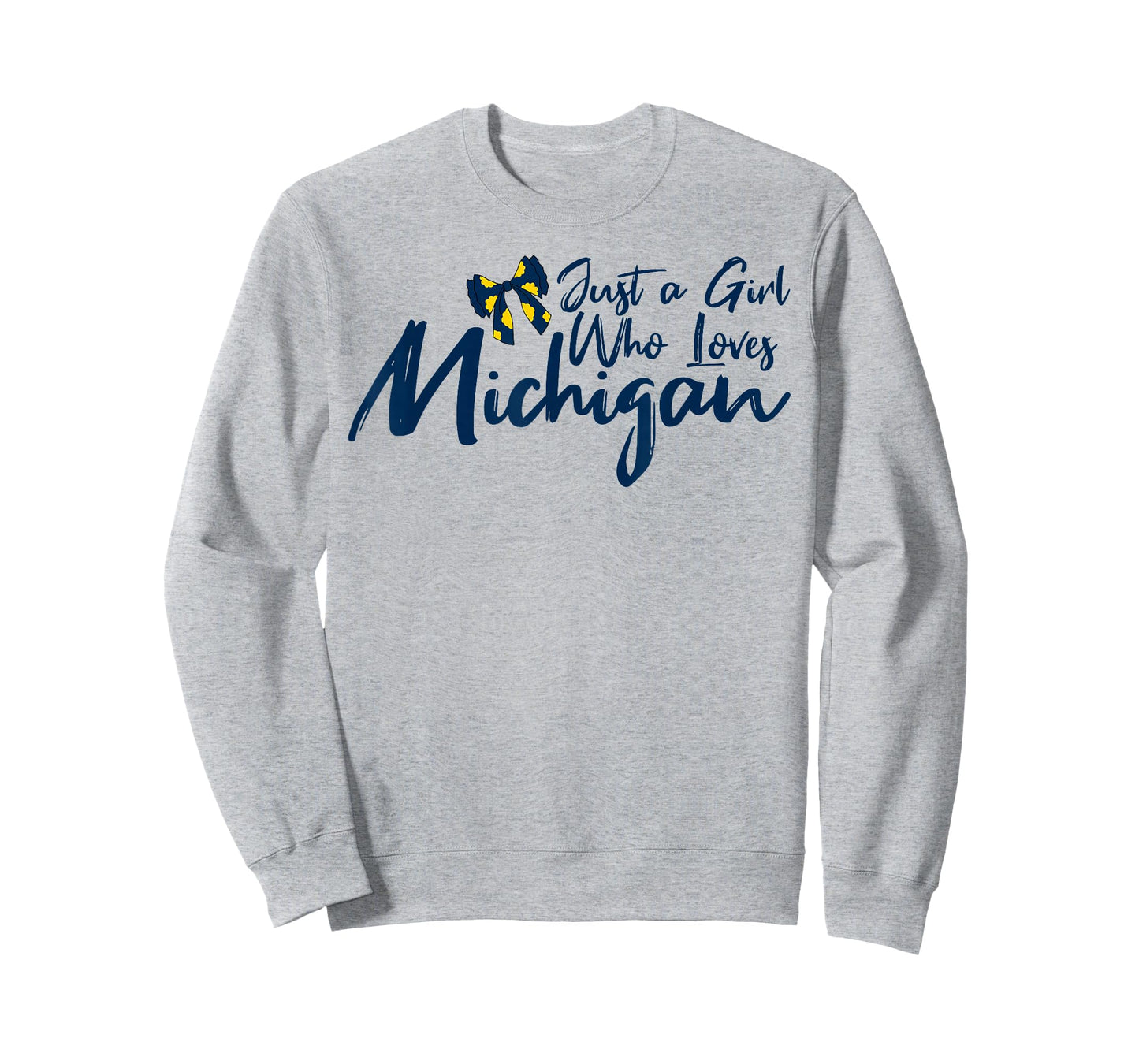 Just A Girl Who Loves Michigan with Coquette Bow Women's Fun T-Shirt