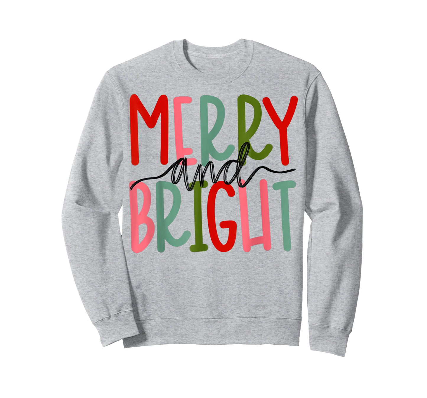 Merry and Bright Christmas Women Girls Kids Toddlers Cute T-Shirt