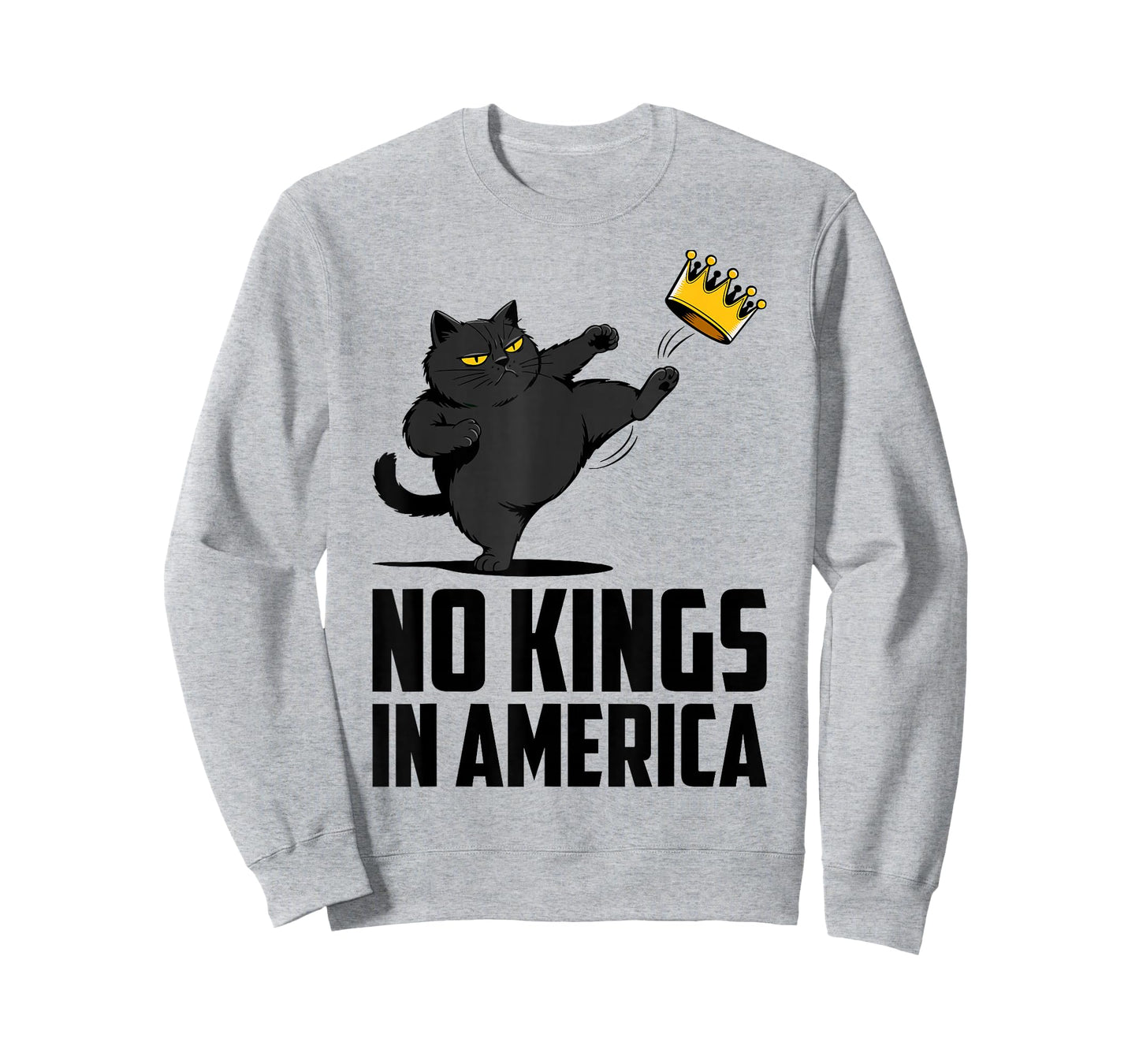 No Kings in America Black Cat Funny Political Meme 4th July T-Shirt