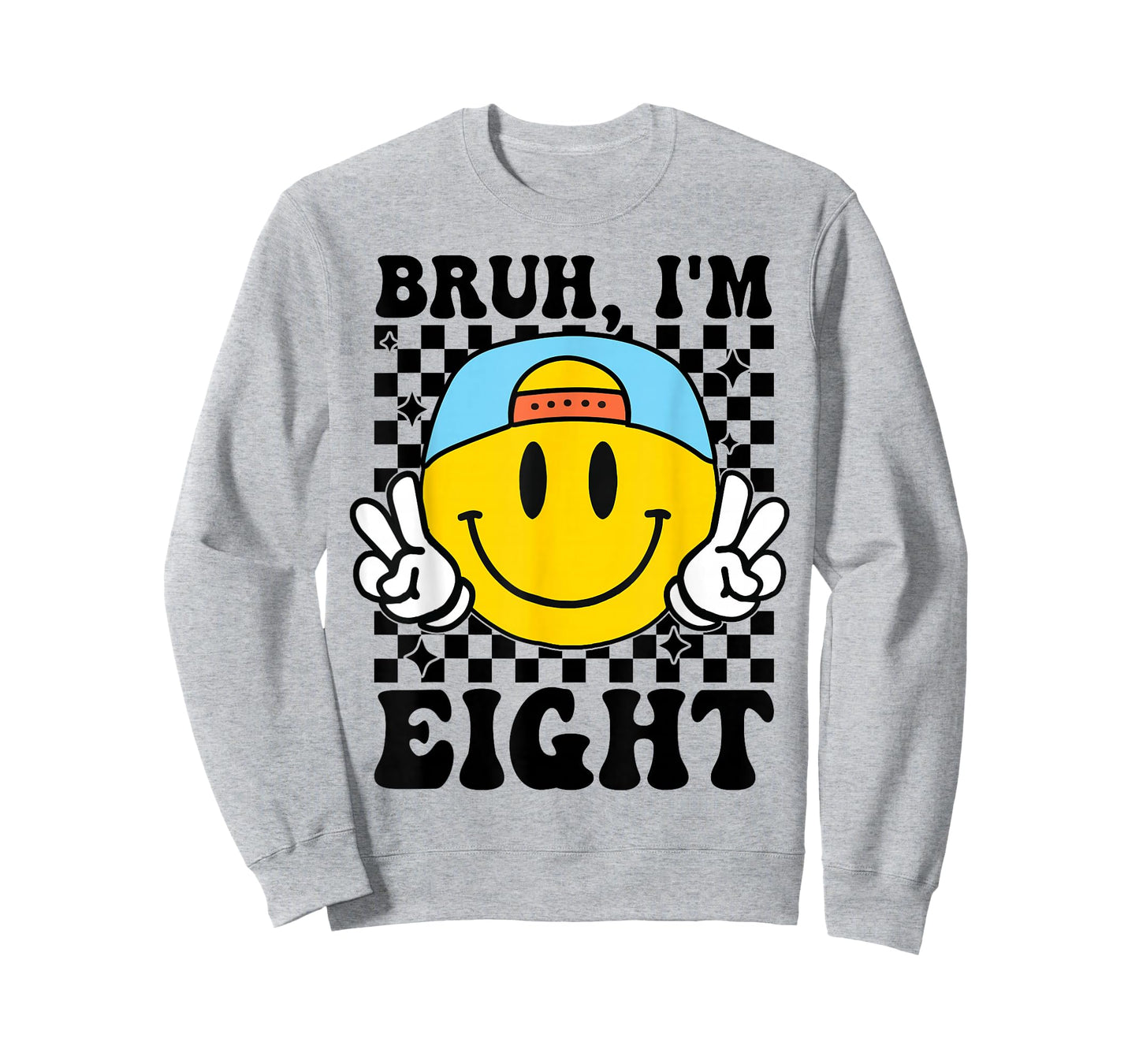 Bruh I'm Eight 8 8th Birthday Groovy Boys Girls 8 Years Old T-Shirt