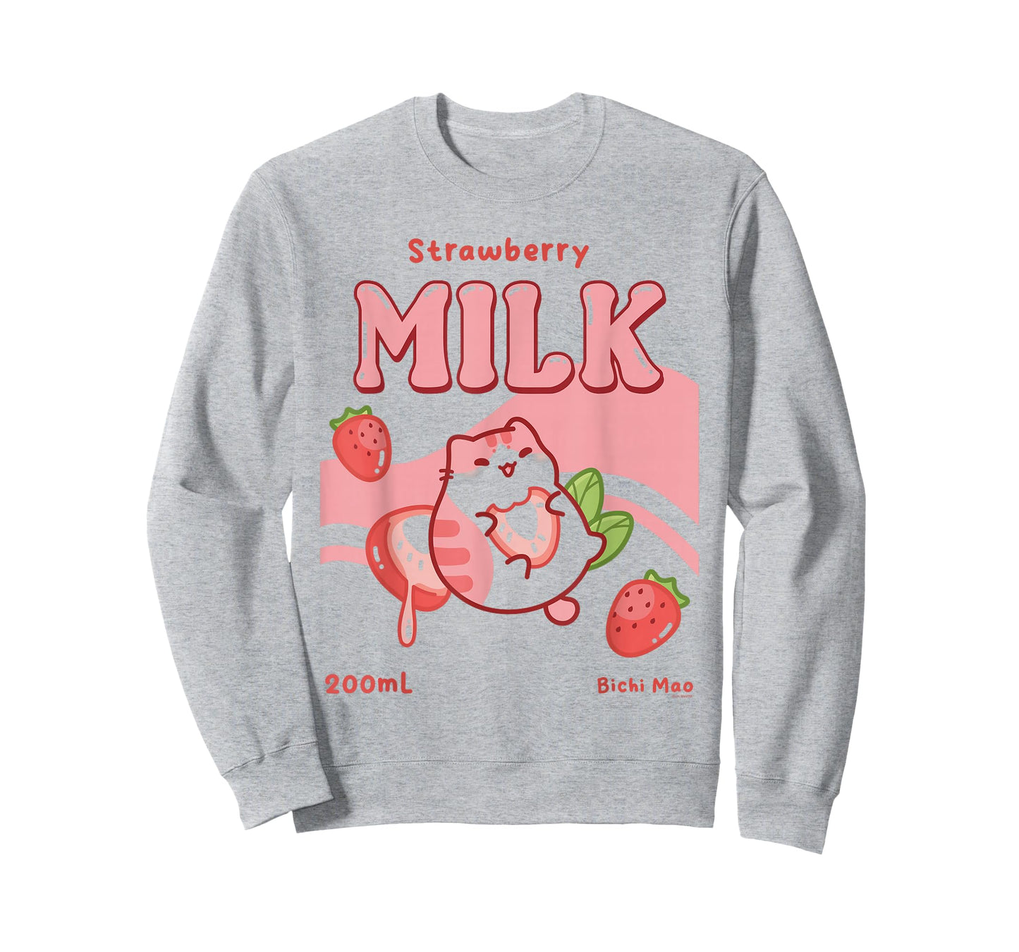 Strawberry Milk Label Kawaii Fruit Cats Cute T-Shirt