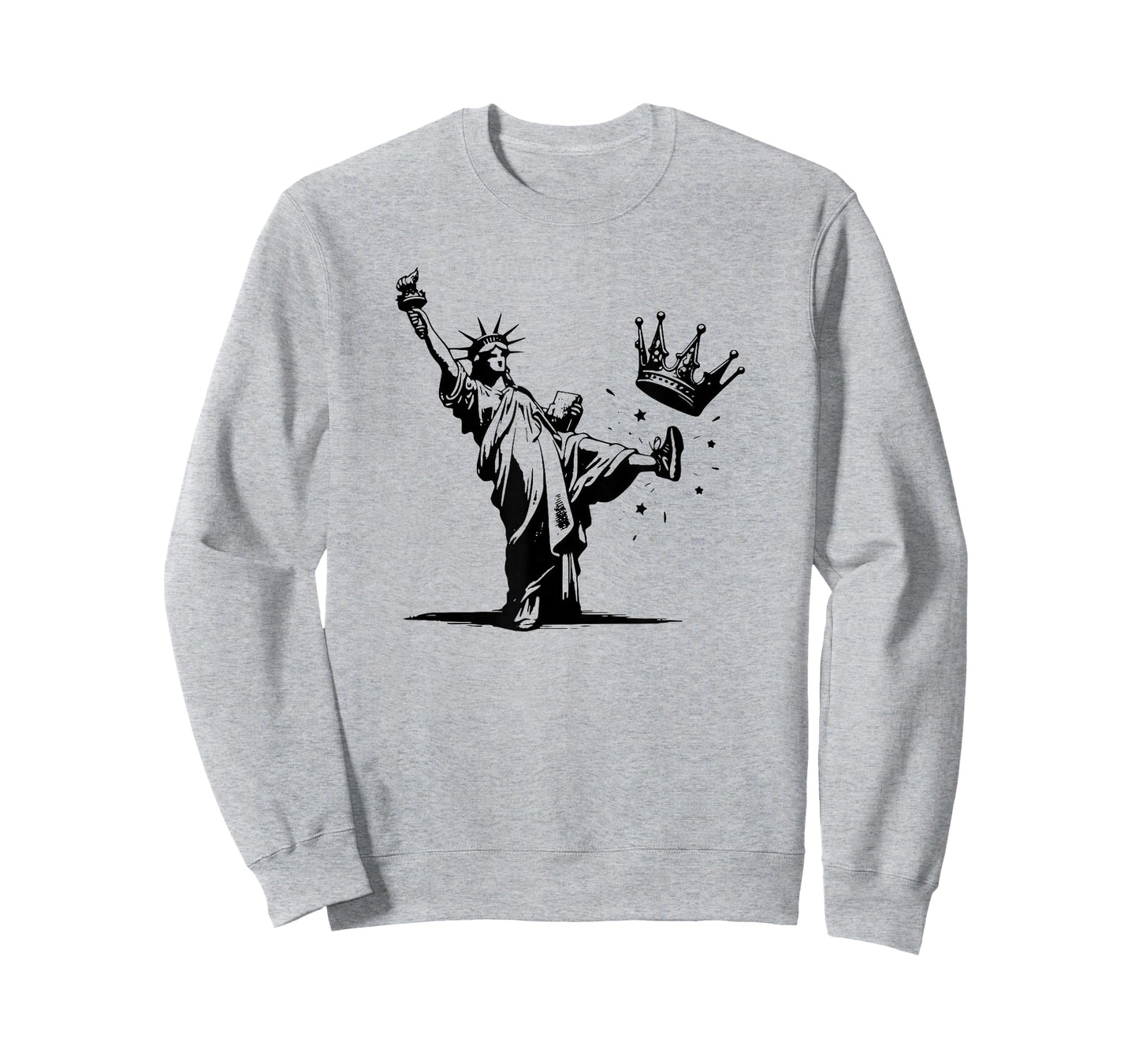 Statue of Liberty Kicking Crown No Kings T-Shirt