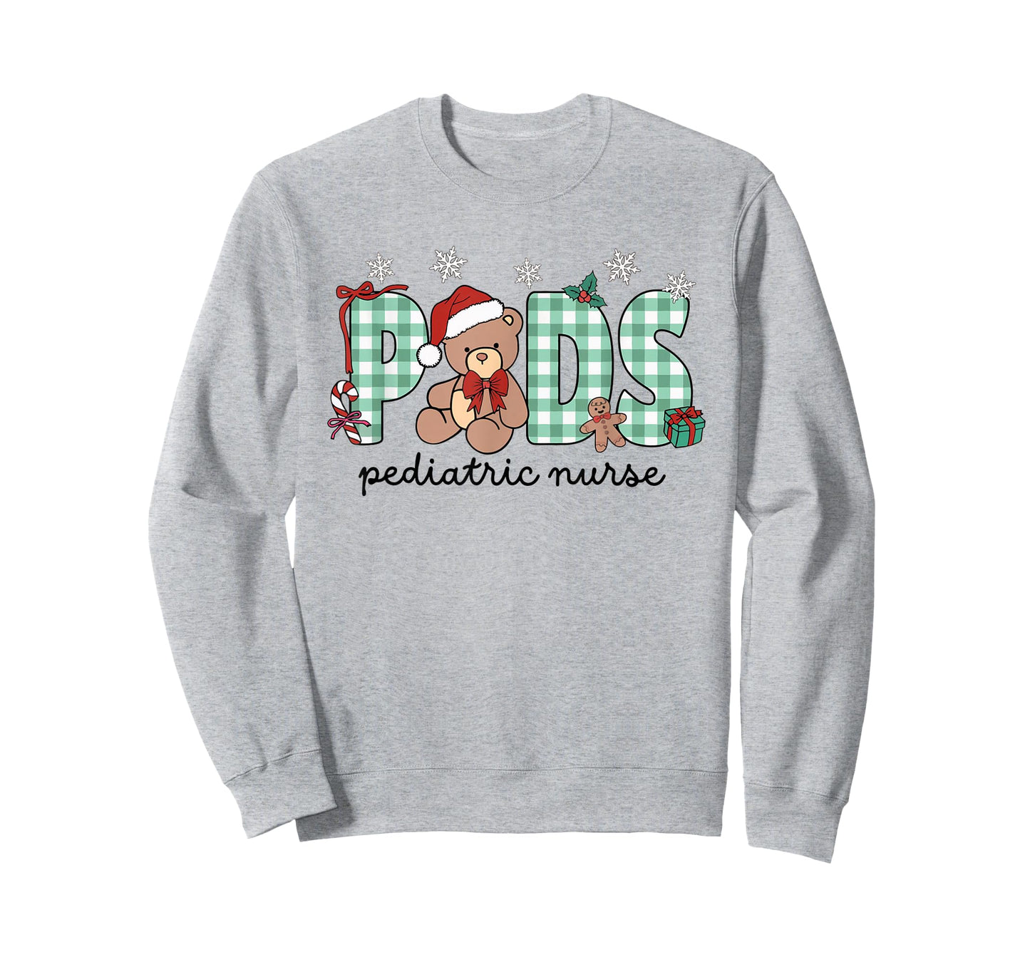 Women Pediatrics Christmas Holiday Bear PEDS Nurse PICU T-Shirt