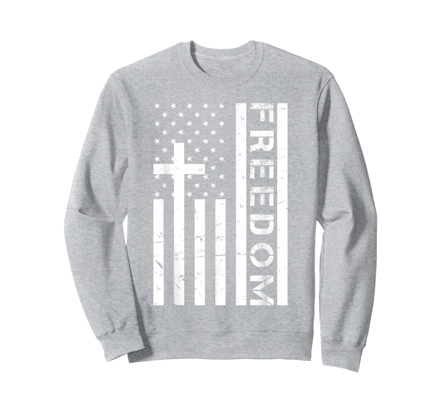 Red Freedom American Flag and Cross Faith Family Freedom T-Shirt