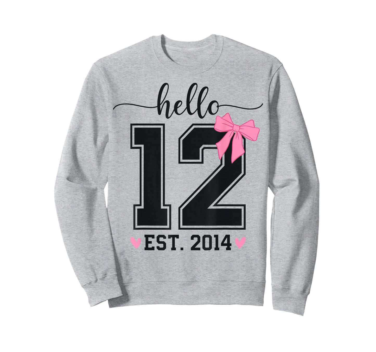 Hello Twelve EST 2014 12th Birthday Coquette 12 Year Girl T-Shirt