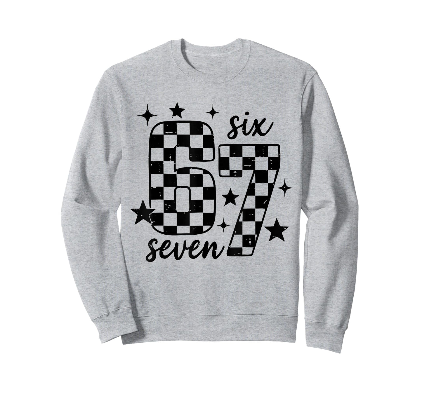 Retro 67 Checkered Six Seven Meme Funny Teacher Student 6 7 T-Shirt