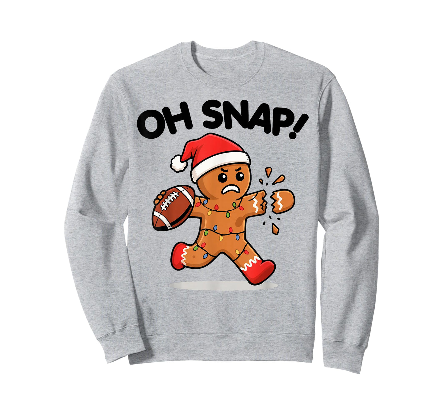 Oh Snap Football Xmas Gingerbread Man Christmas Boys Kids T-Shirt
