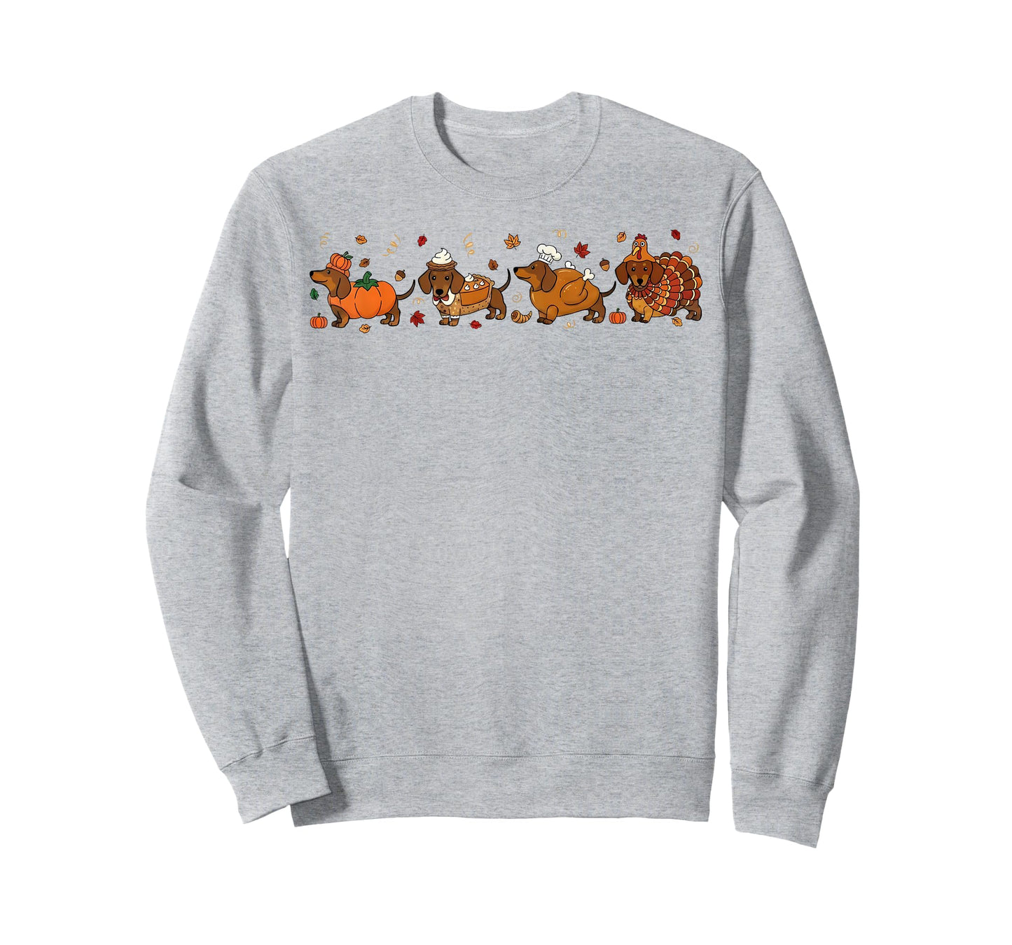 Autumn Pumpkin Fall Dachshund Thanksgiving Womens Mens Kids T-Shirt
