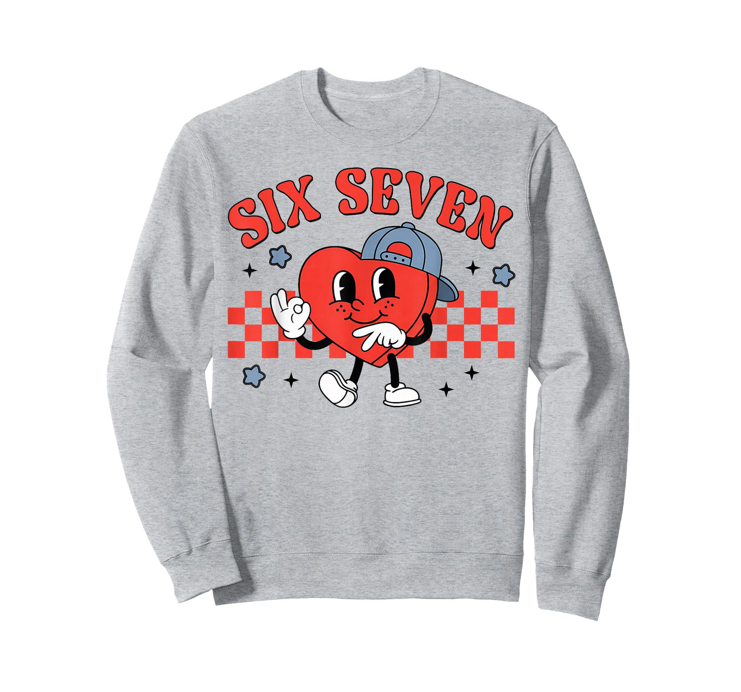 Checkered Six Seven Cool Hearts 67 Valentines Day Men Boys T-Shirt