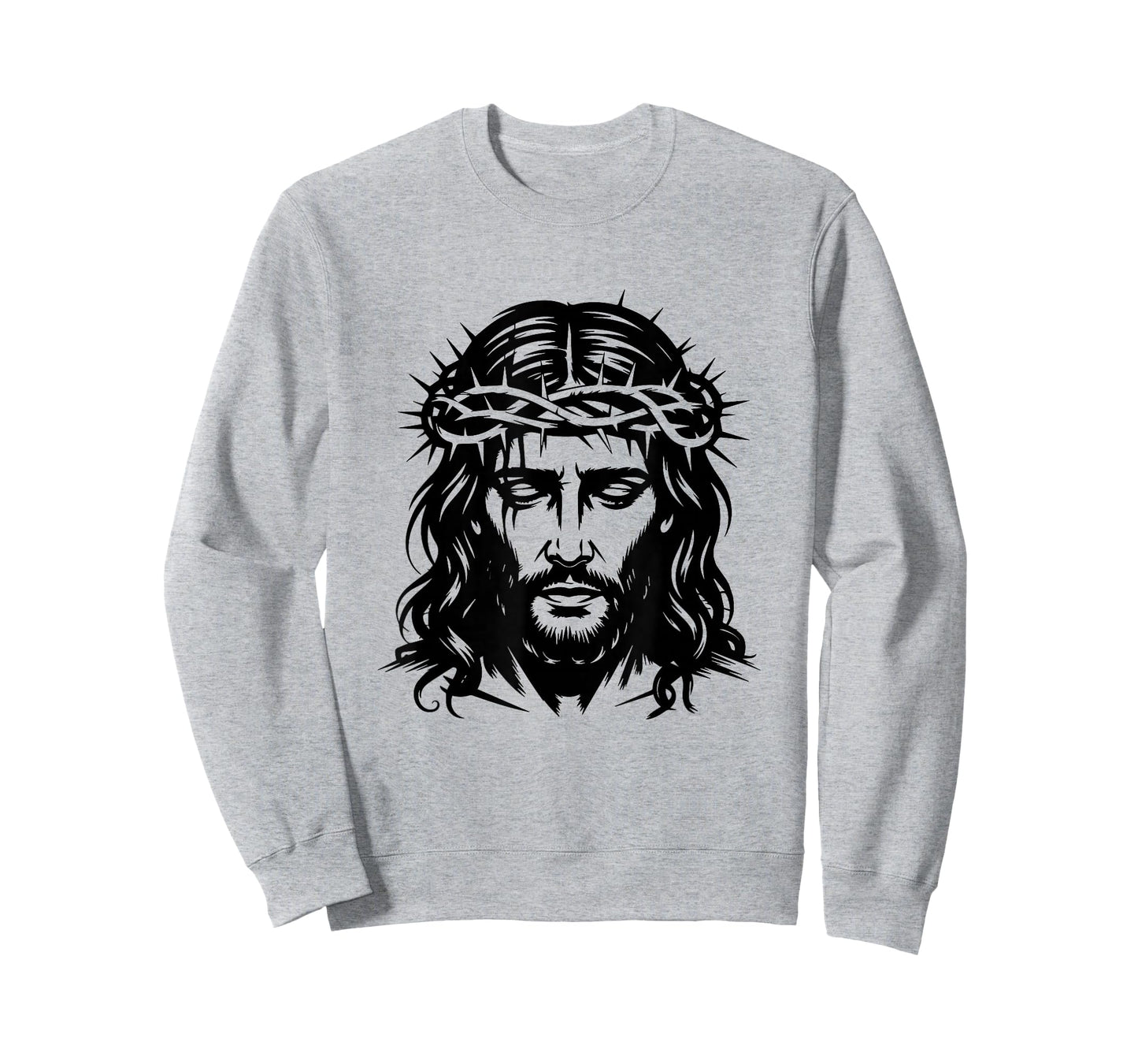Jesus Crown of Thorns Black and White Faith T-Shirt