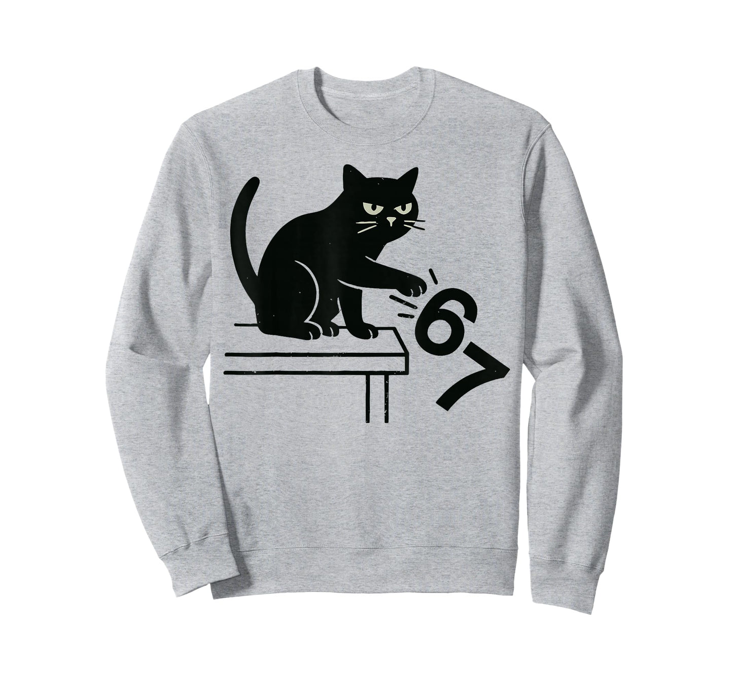 Funny Cat Knocking Off 67 Cat Meme for Men Women T-Shirt