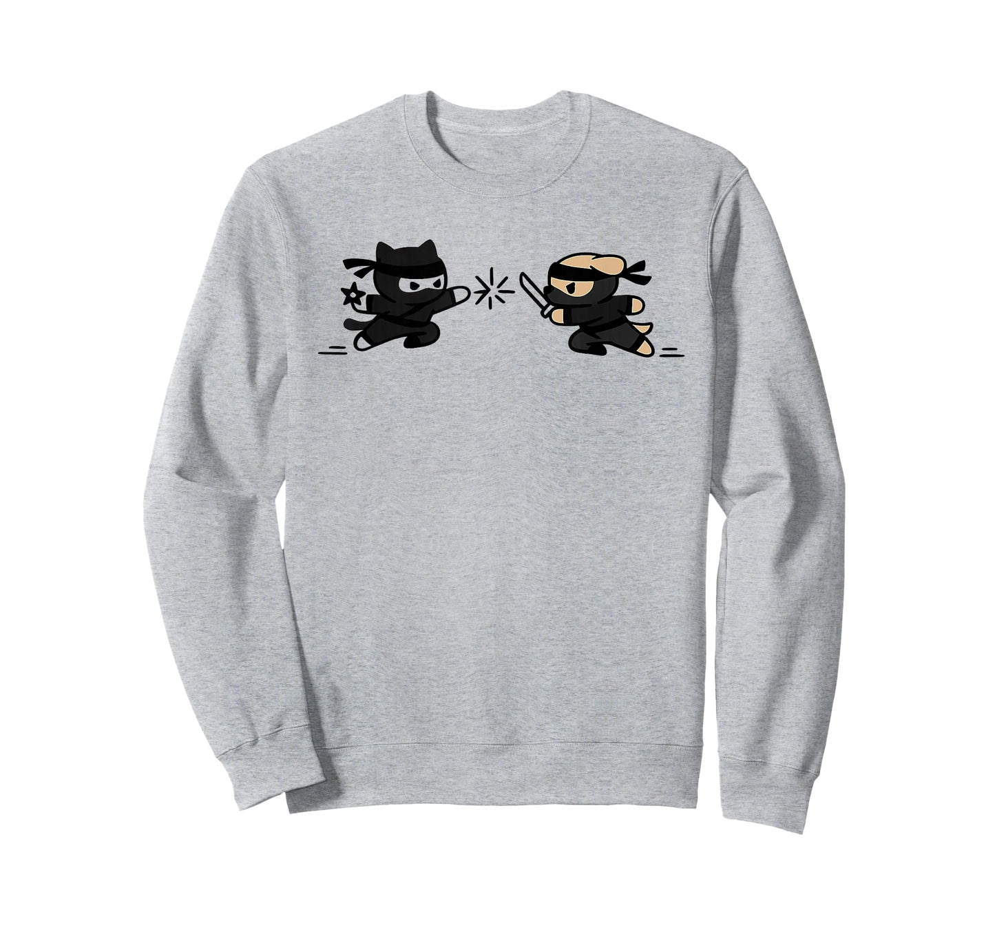 Cute Ninja Cat vs Dog, Kawaii Ninja Pets T-Shirt