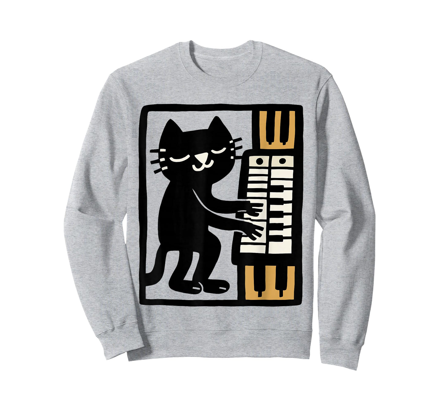 Cat Playing Organ – Funny Organist Cat Music Illustration T-Shirt