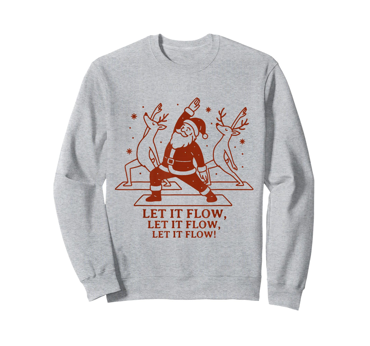 Let It Flow Yoga Santa, Funny Christmas Yoga T-Shirt