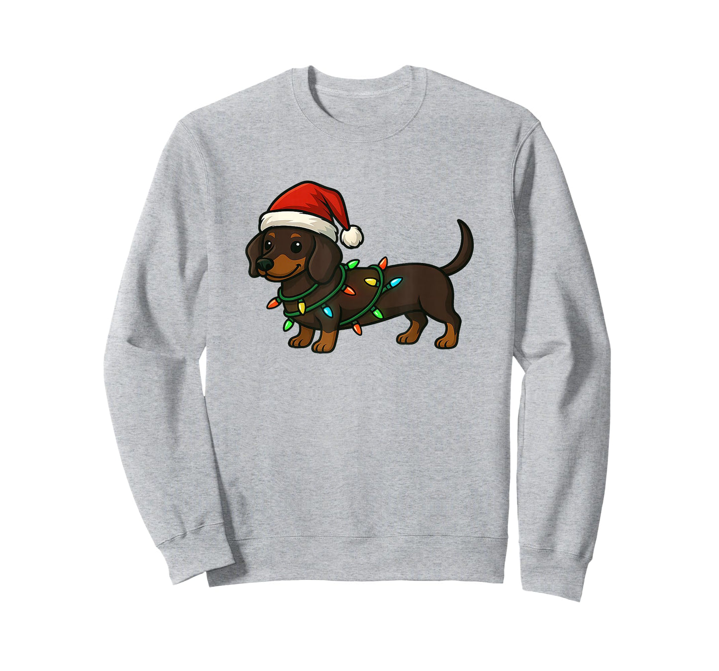 Cute Dachshund Dog with Santa Hat Funny Christmas Xmas Gift T-Shirt