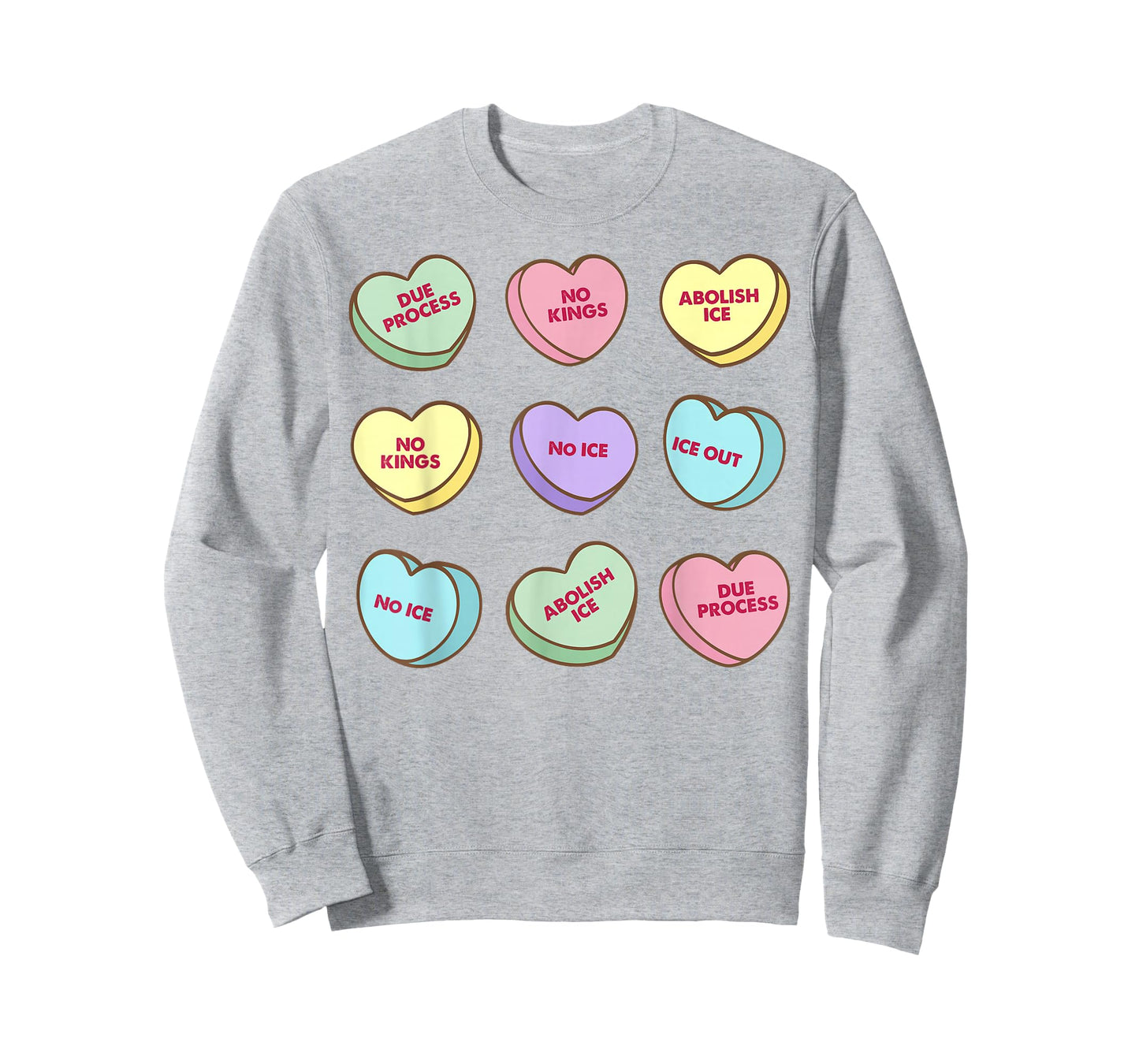No Ice Valentine's Day Candy Heart Funny Abolish Ice T-Shirt