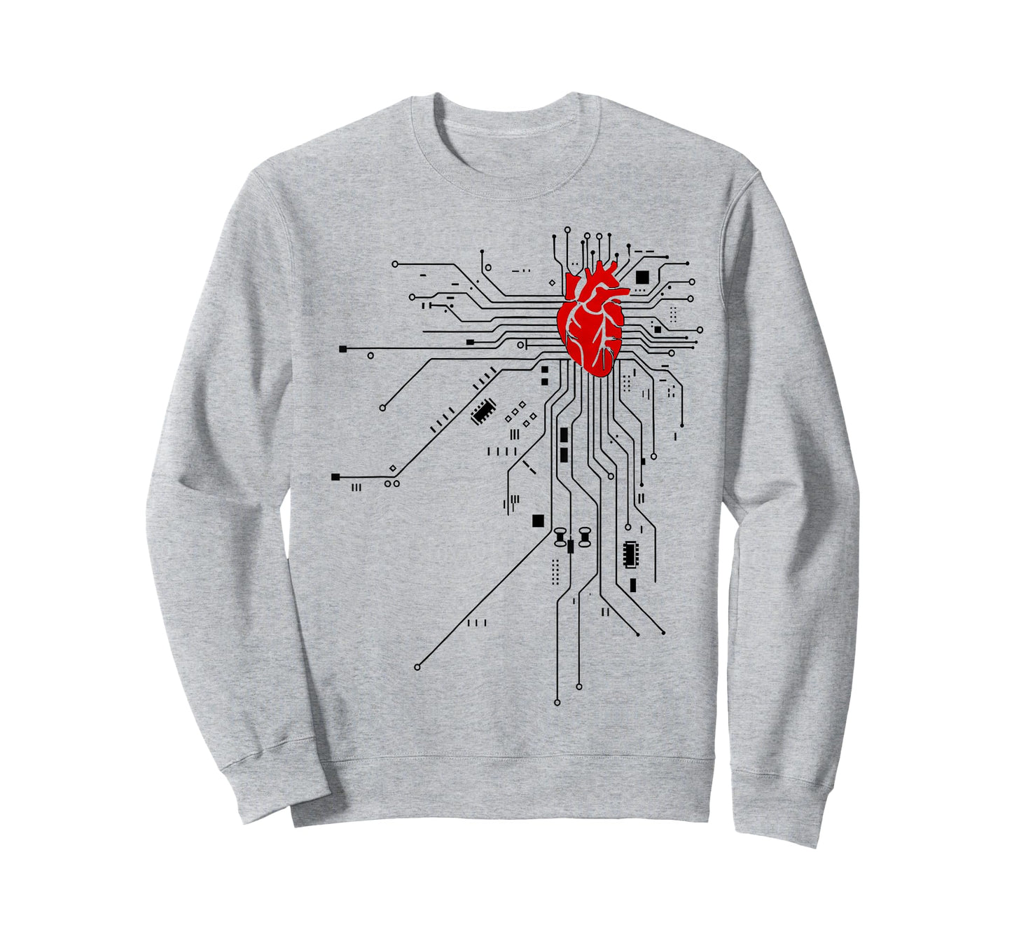 Heart and Circuit Board Design for Tech Lovers T-Shirt