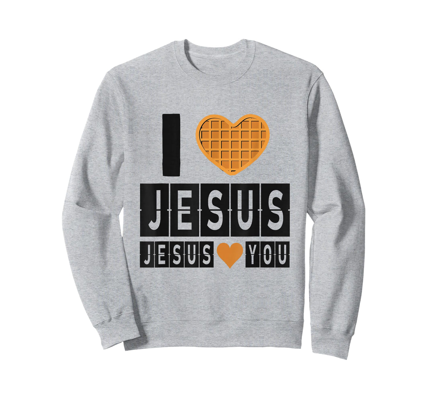 I Love Jesus Waffle Heart Jesus Loves You Funny Breakfast T-Shirt