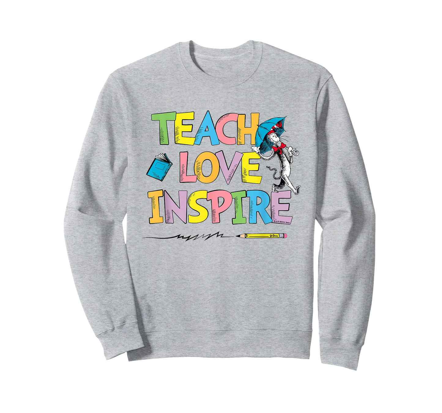Dr Seuss Cat Hat Teach Love Inspire Officially Licensed T-Shirt