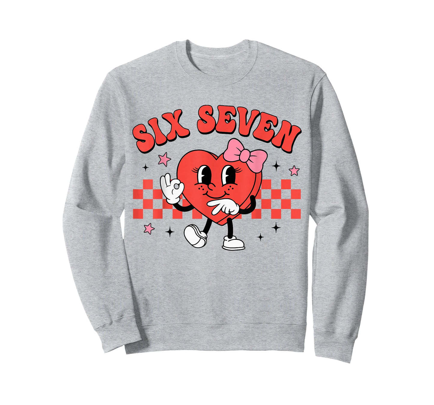 Valentine Six Seven Heart Funny 67 Checkered Print for Girl T-Shirt