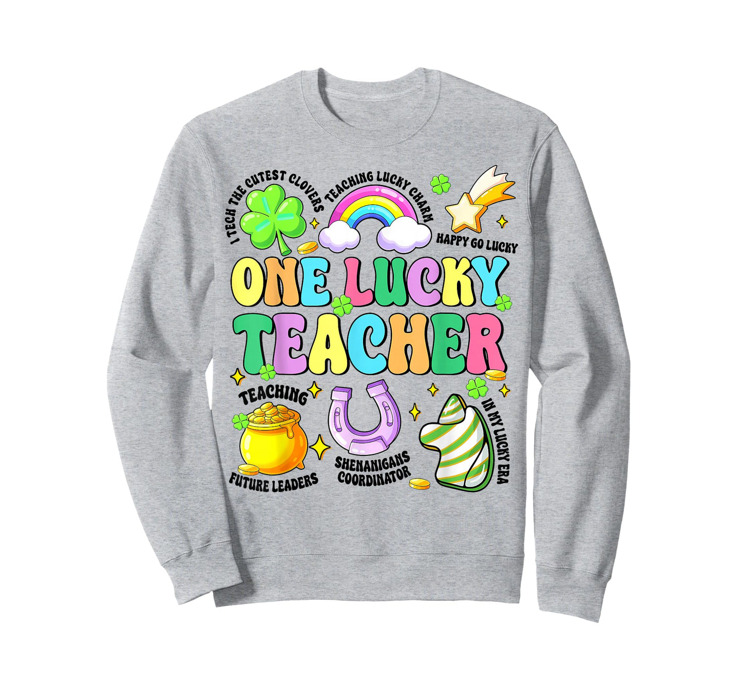 Groovy One Lucky Teacher Lucky Charm St Patricks Day Teacher T-Shirt