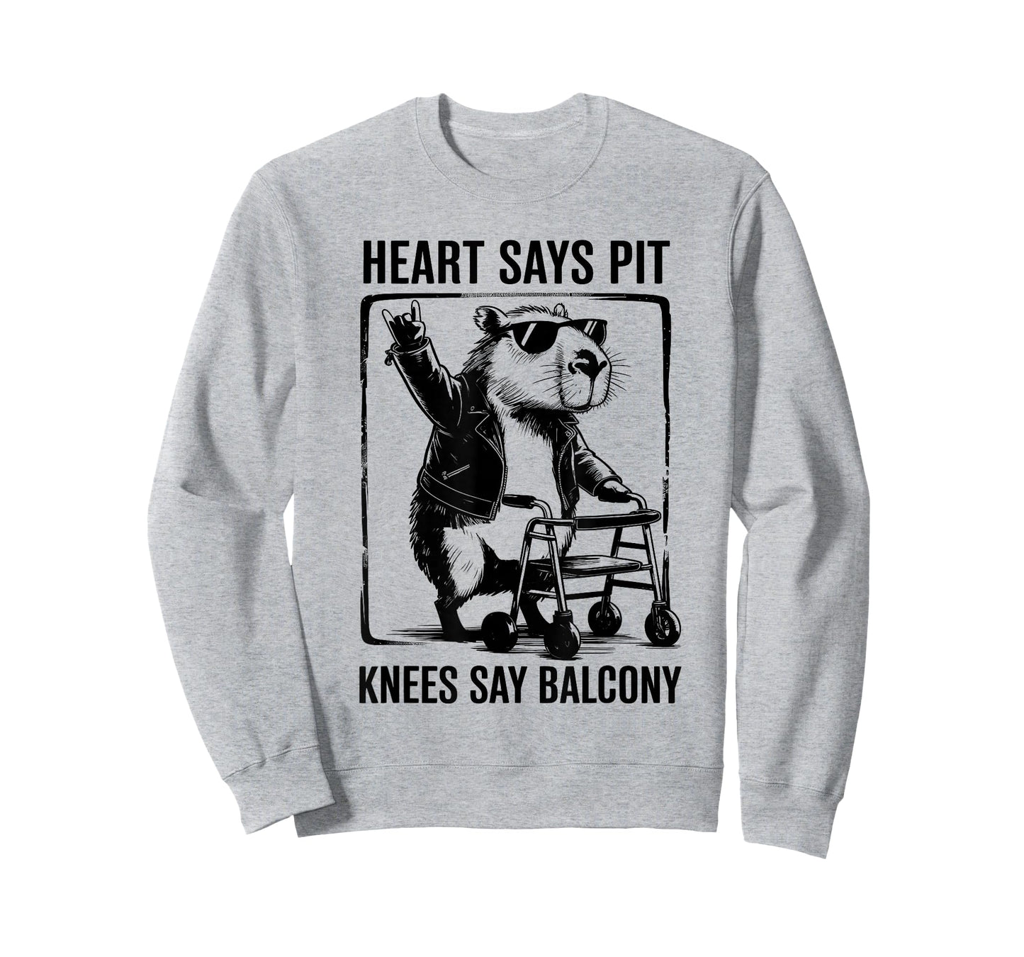 Heart Says Pit Knees Say Balcony Funny Festival Graphic T-Shirt
