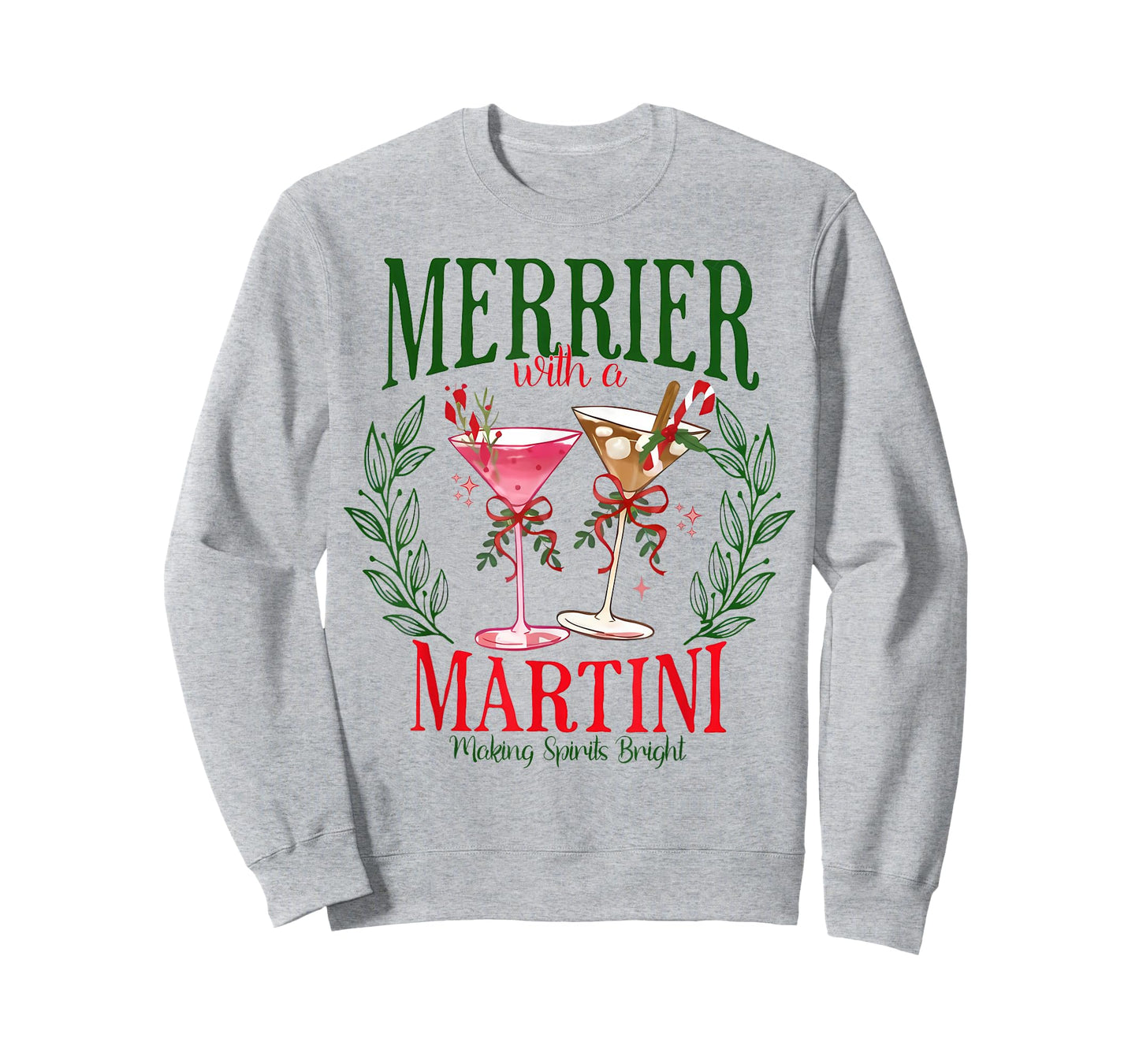 Merrier with A Martini Funny Bachelorette Merry Christmas T-Shirt