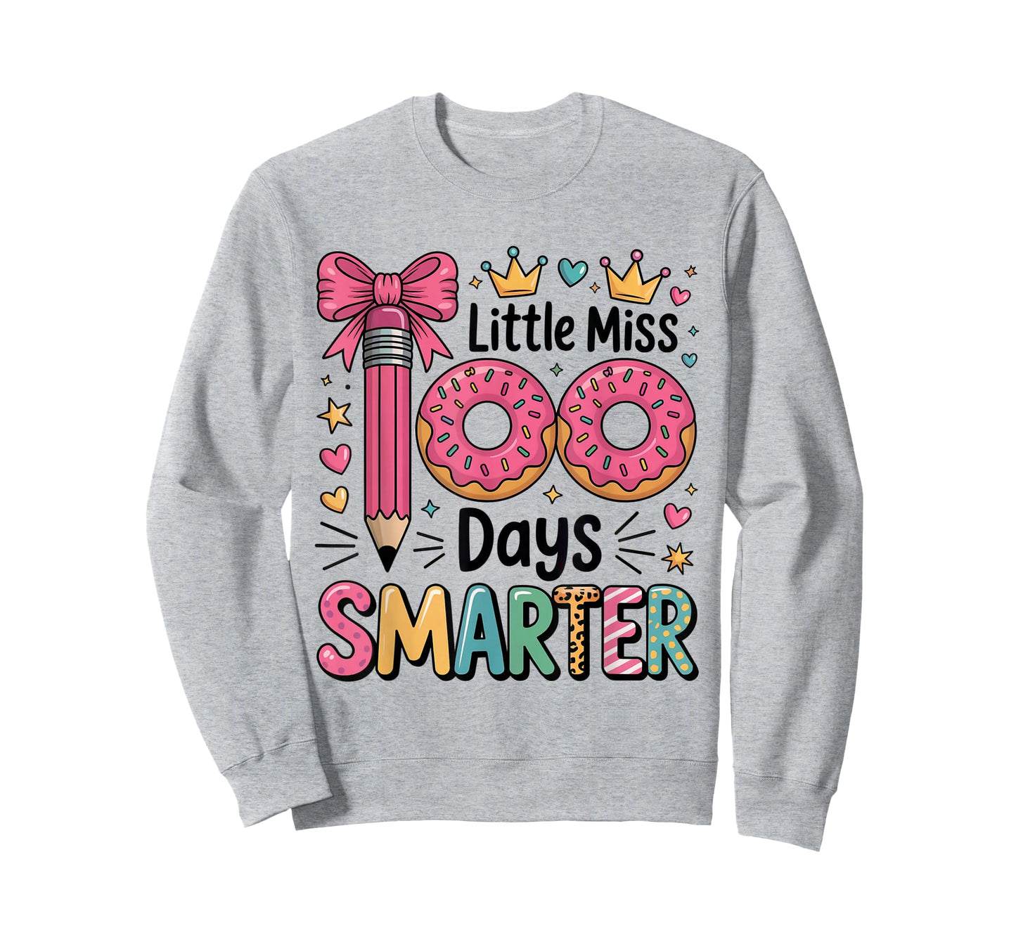 Little Miss 100 Days Smarter Kids Girls 100th Day of School T-Shirt