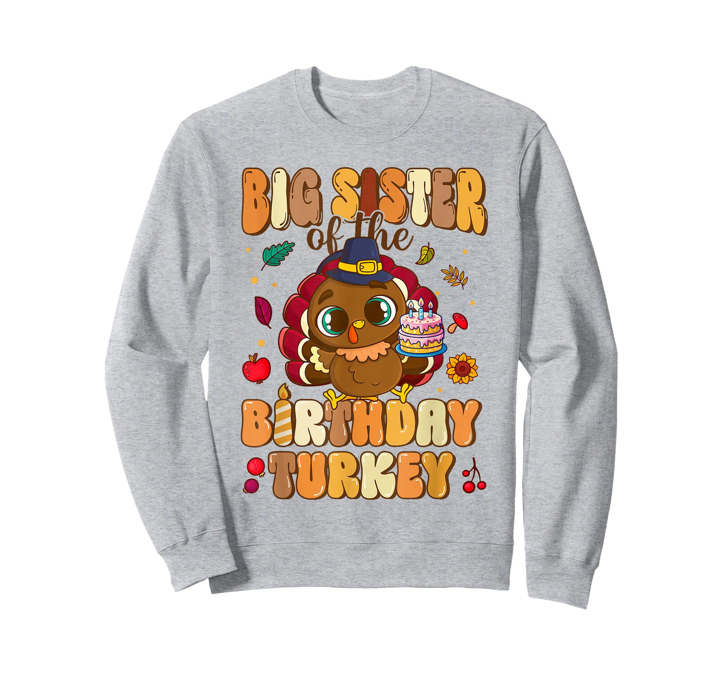 Big Sister of The Birthday Turkey Family 1st Birthday T-Shirt