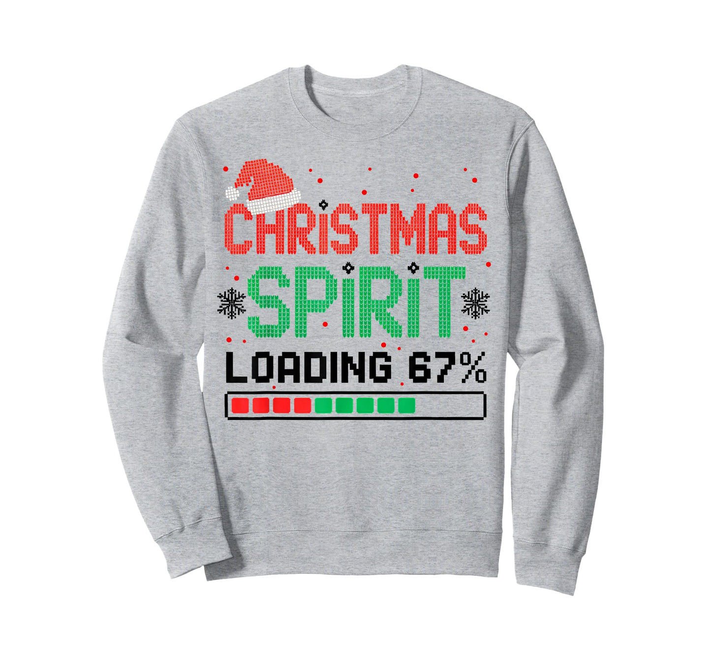 Funny 67 Six Seven Christmas Spirit Loading 67% Xmas Ugly T-Shirt