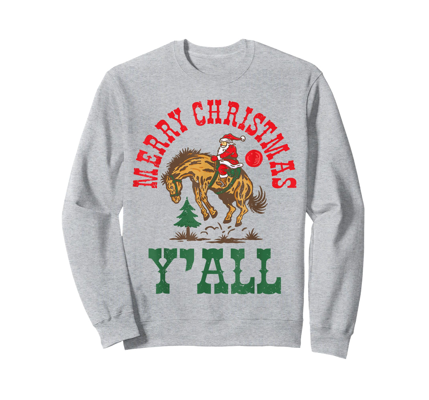 Merry Christmas Yall Western Country Rodeo Santa Cowboy T-Shirt