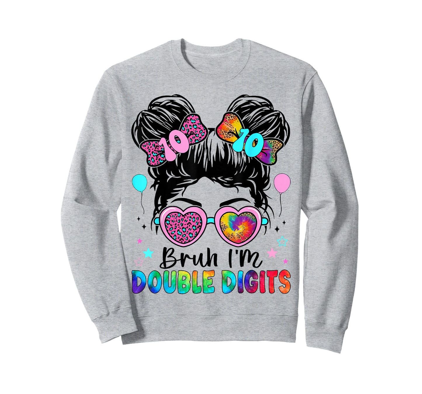 Bruh I'm Double Digits 10th Birthday Girl 10 Year Old Girl T-Shirt