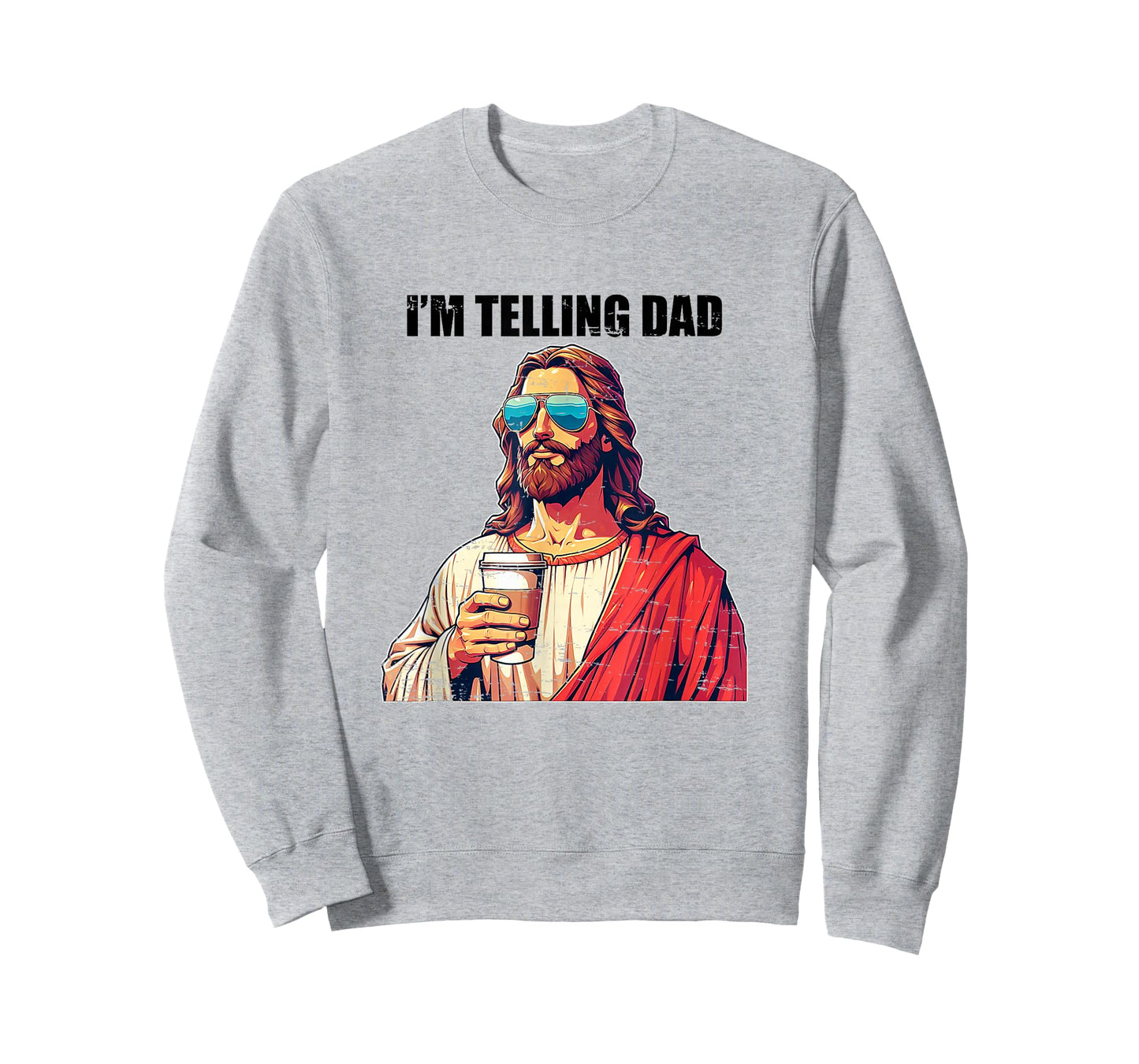 Retro I'm Telling Dad Funny Religious Christian Jesus T-Shirt