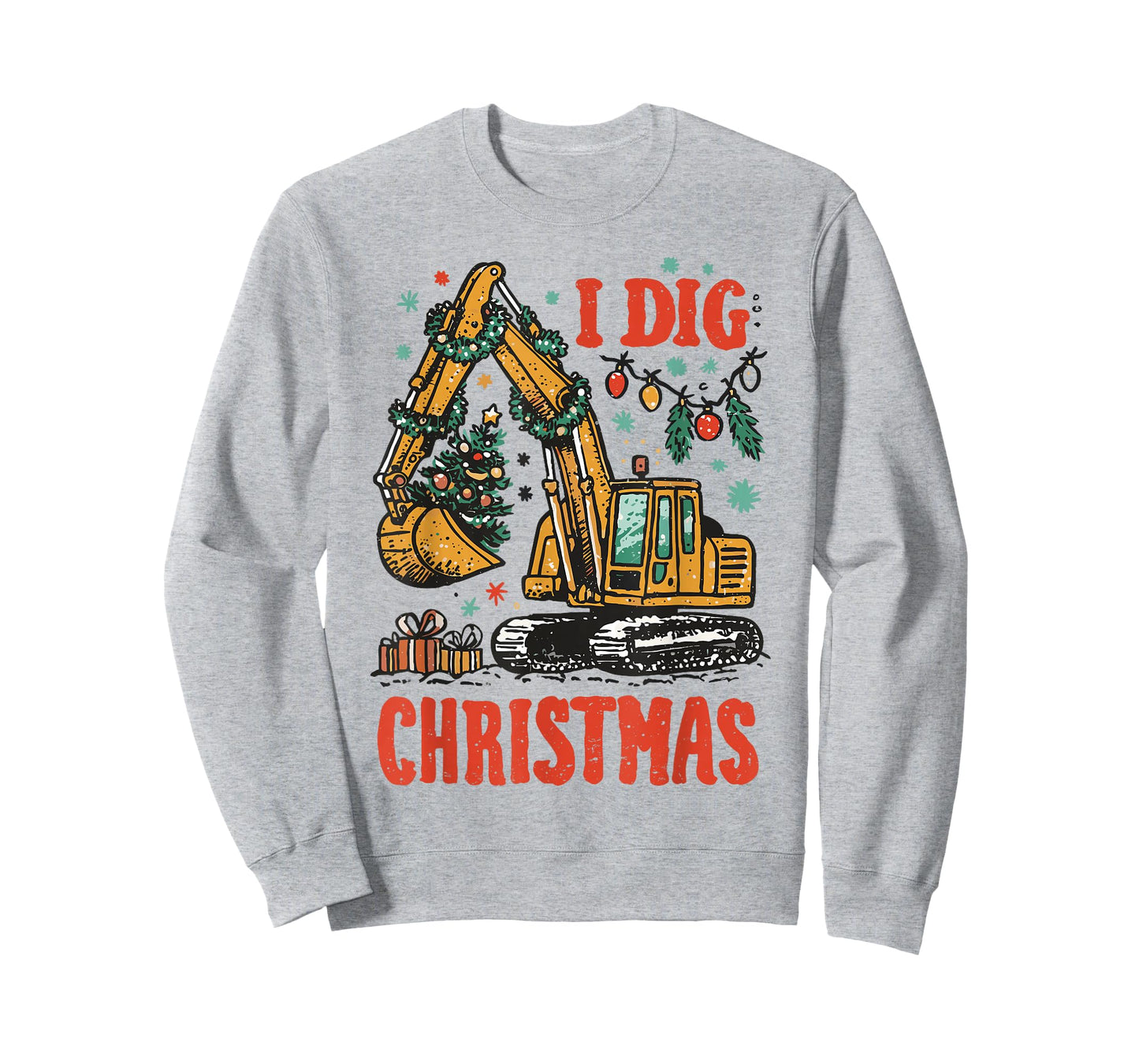 I Dig Christmas Backhoe Loader Excavator Men Boys Kids T-Shirt