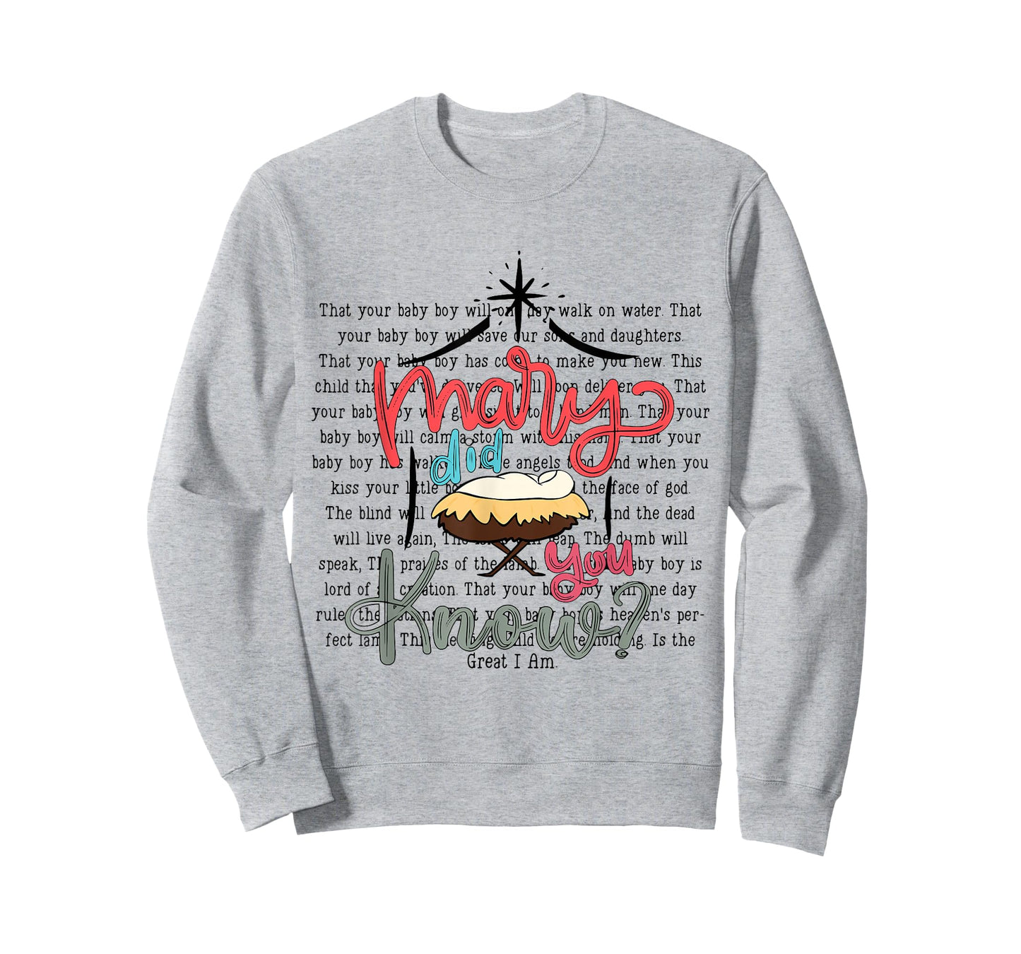 Mary Did You Know Christian Christmas Bible Verse Jesus Xmas T-Shirt