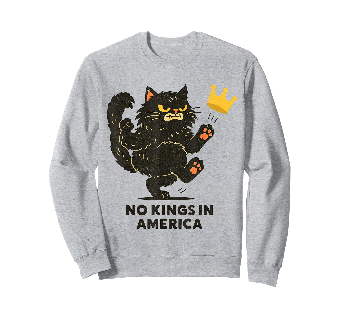 No Kings Funny Cat Patriotic Men Women Liberty 4th of July T-Shirt