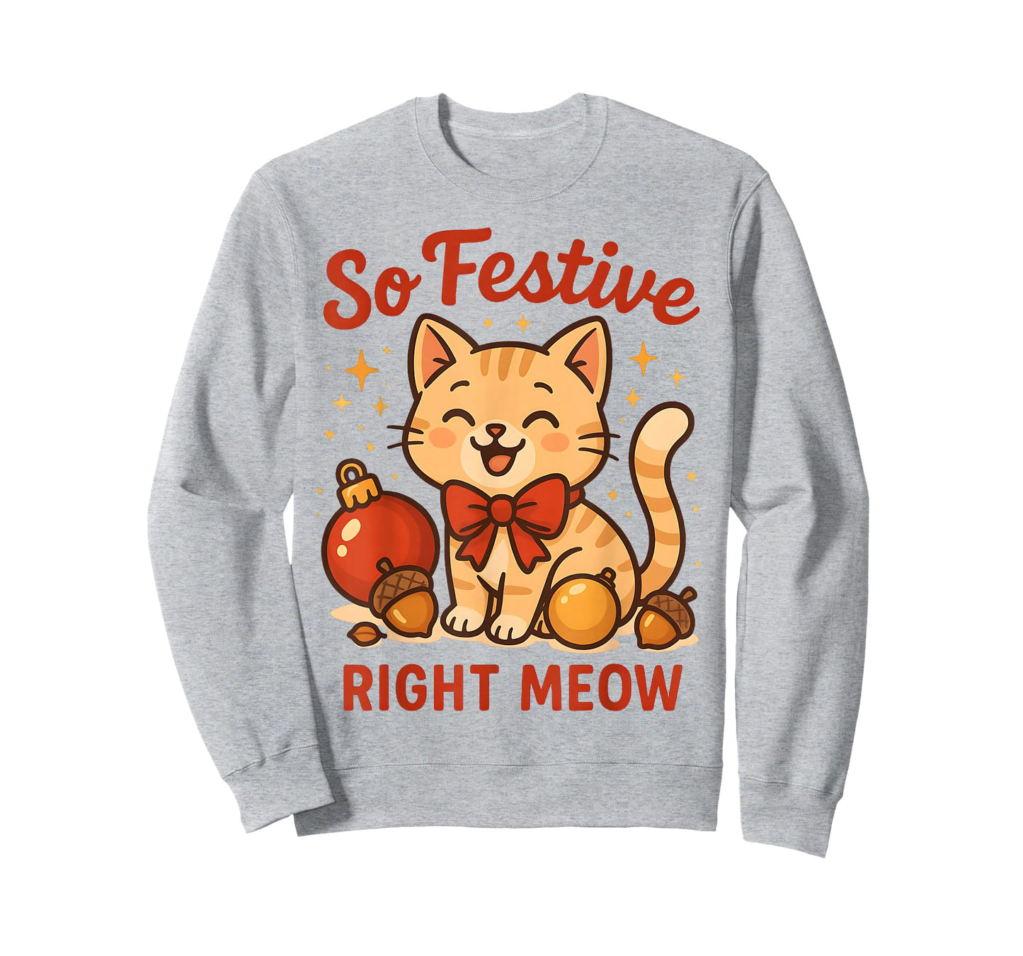 So Festive Right Meow Kawaii Cat Christmas Santa Hat Holiday T-Shirt