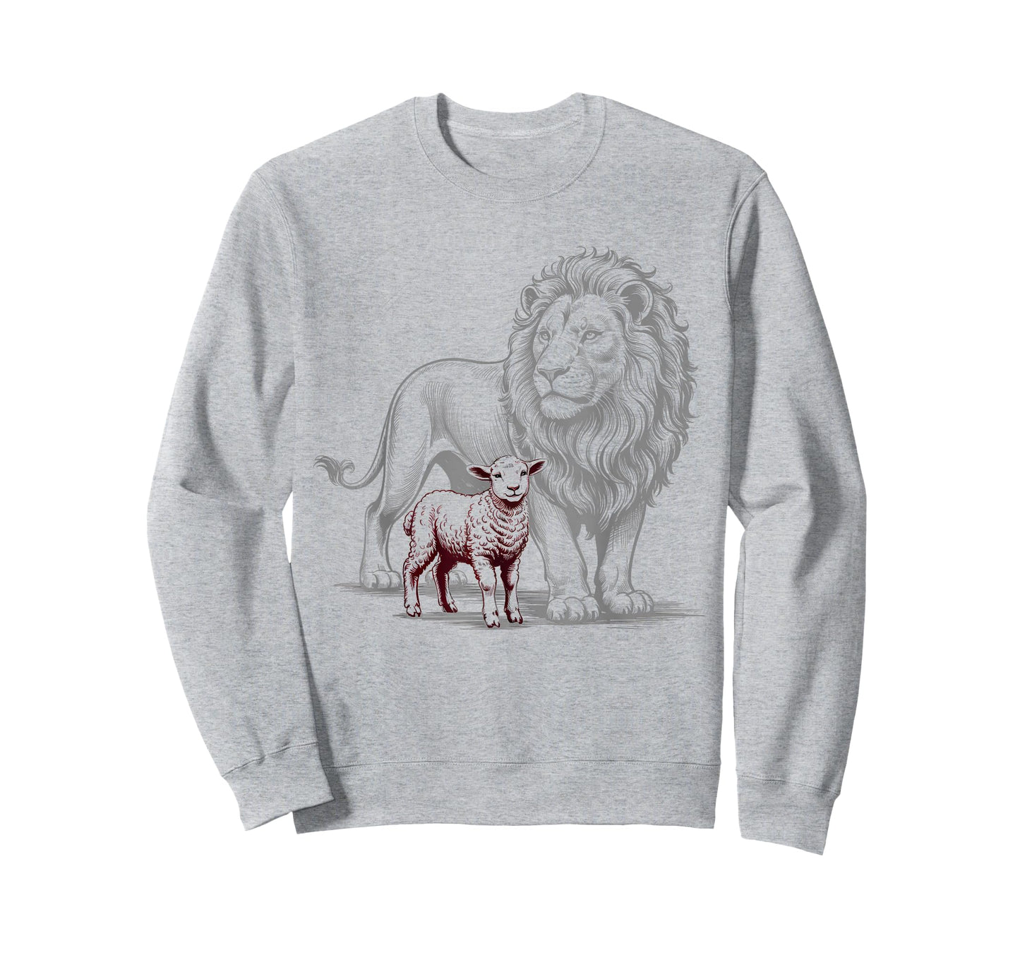 Vintage The Lion and The Lamb Sketch Christian Jesus T-Shirt