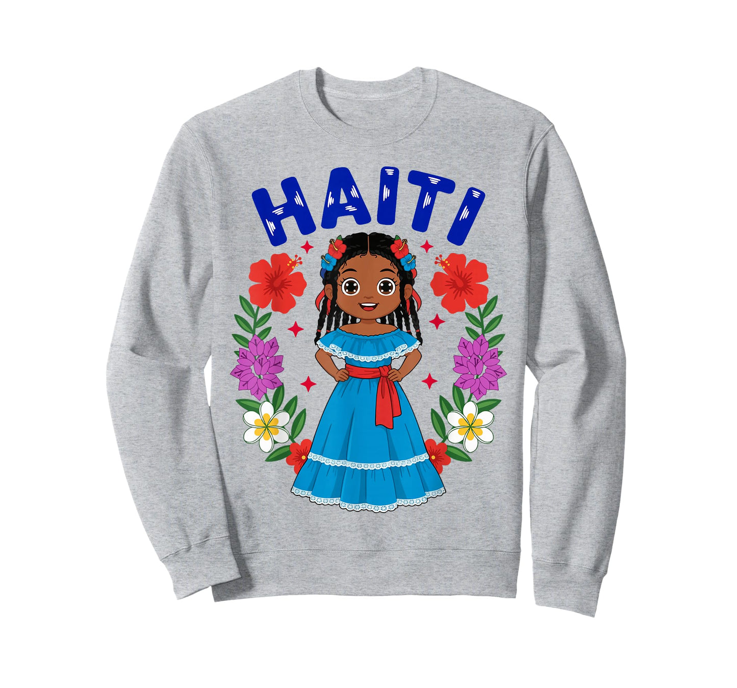 Haiti Haitian Girl Traditional Dress Flowers Heritage T-Shirt