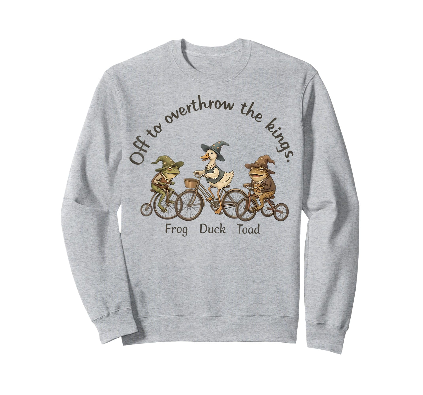 Off to Overthrow The Kings Frog Duck Toad Funny Animal Tees T-Shirt