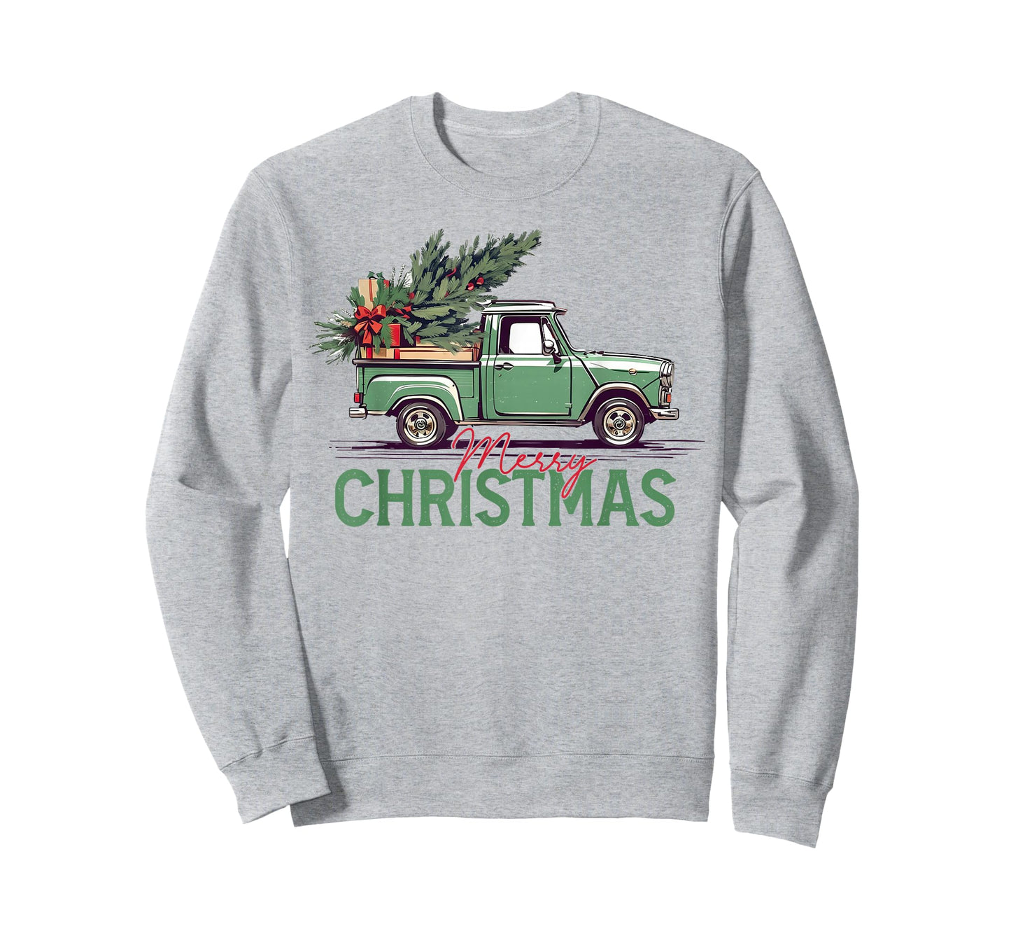 Red Pickup Truck Christmas Tree Vintage Christmas Men Women T-Shirt